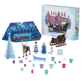 Mattel Disney Frozen Anna & Elsa Small Doll Advent Calendar with 2 Friend Figures, Moldable Sand & 24 Play Pieces, Inspired by Olaf’s Frozen Adventure, HWX20